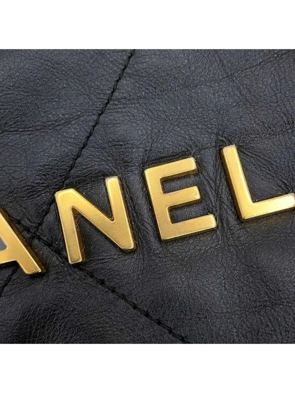 Chanel Chain Shoulder Bag 22 Calf Leather Black